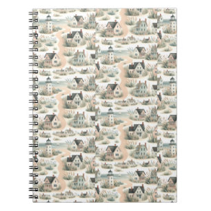Coastal Cottage Lighthouse Pattern Notebook