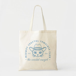 Coastal cowgirl aesthetic beach club cat tote bag