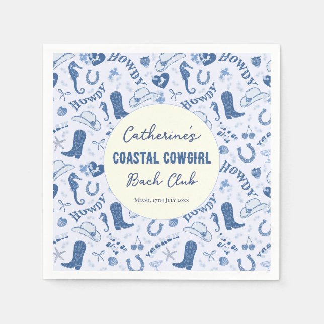 Coastal Cowgirl Bach Club Fun Pattern Napkin (Front)
