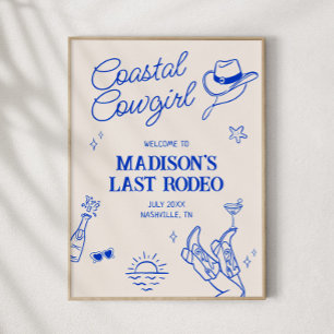 Coastal Cowgirl Bachelorette Downloadable Welcome Poster