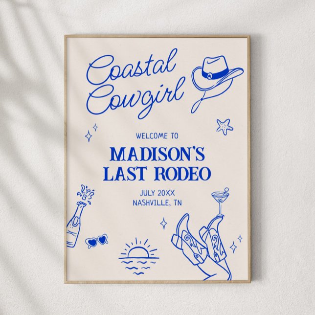 Coastal Cowgirl Bachelorette Downloadable Welcome Poster (Creator Uploaded)