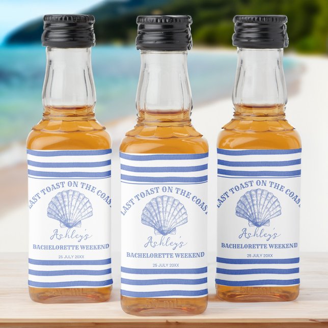 Coastal Cowgirl Bachelorette last toast on coast Liquor Bottle Label (Coastal Cowgirl Bachelorette favors last toast on coast personalized  Liquor Bottle Labels )