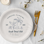 Coastal Cowgirl Bachelorette  Paper Plate<br><div class="desc">It's "Vintage Coastal" but with a Texas flair. It’s that juxtaposition of the grittier Western aesthetic with the softness of coastal beachwear that sets the tone for this theme. The quiet luxury and stealth wealth is like “comfort food". Its something nostalgic, solid and familiar. Get ready for ocean tides and...</div>
