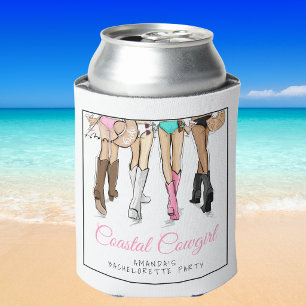Coastal Cowgirl Bachelorette / Personalized Bride  Can Cooler