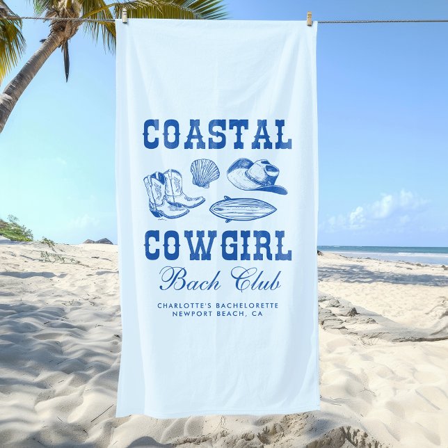 Coastal Cowgirl Bachelorette Weekend Beach Towel (Creator Uploaded)