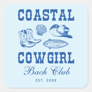 Coastal Cowgirl Bachelorette Weekend Square Sticker