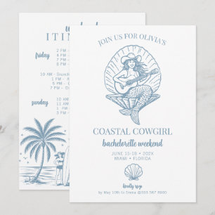 Coastal Cowgirl beach bachelorette weekend Invitation