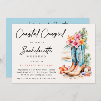 Coastal Cowgirl Beach Bachelorette Weekend Invitation