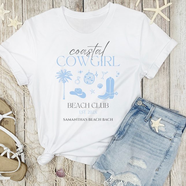 Coastal Cowgirl Beach Club Bachelorette Favours T-Shirt (Coastal Cowgirl Beach Club Matching Bachelorette Weekend T-shirt)