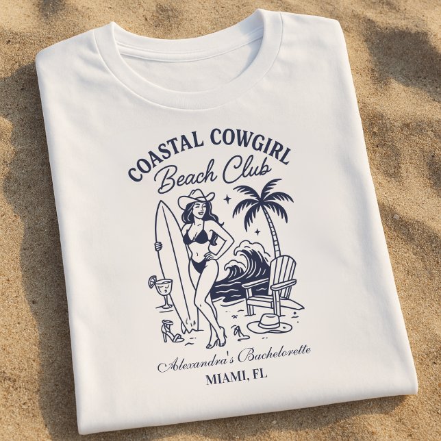 Coastal Cowgirl Beach Club Bachelorette T-Shirt (Creator Uploaded)