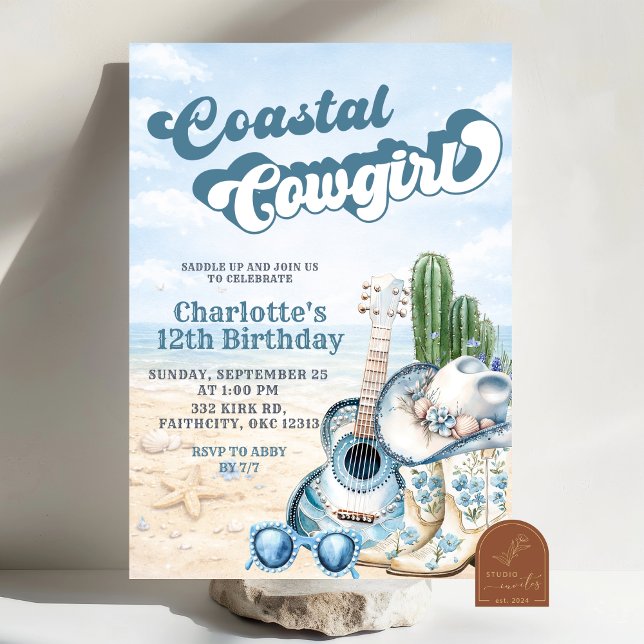 Coastal Cowgirl Birthday Invitation (Creator Uploaded)