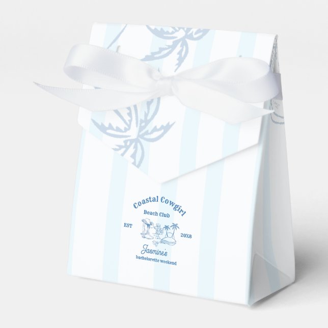 Coastal cowgirl Blue Ocean Bachelorette weekend Favour Box (Front Side)