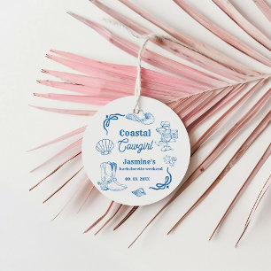 Coastal cowgirl Blue Ocean Bachelorette weekend Favour Tags