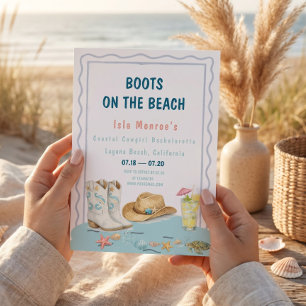 Coastal Cowgirl Boots Bachelorette Party Weekly Invitation