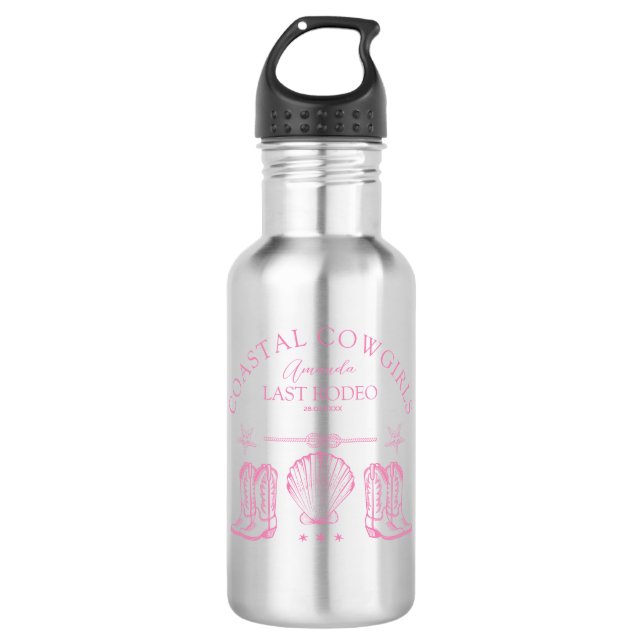 Coastal Cowgirl Boots Western Bachelorette Party 532 Ml Water Bottle (Front)