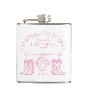 Coastal Cowgirl Boots Western Bachelorette Party Hip Flask
