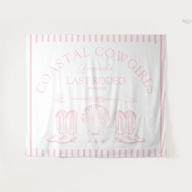 Coastal Cowgirl Boots Western Bachelorette Party Tapestry (Front (Horizontal))