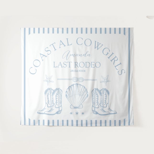 Coastal Cowgirl Boots Western Bachelorette Party Tapestry (Front (Horizontal))