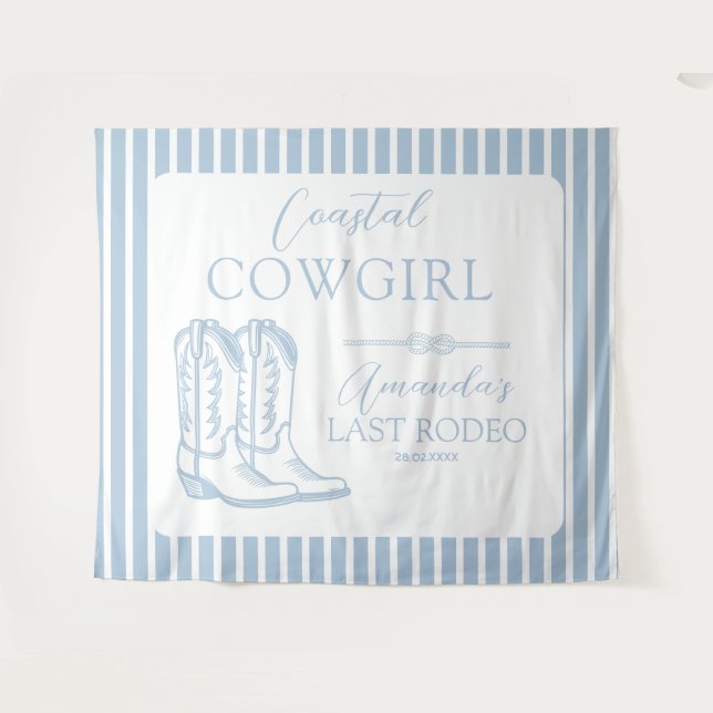 Coastal Cowgirl Boots Western Bachelorette Party Tapestry (Front (Horizontal))