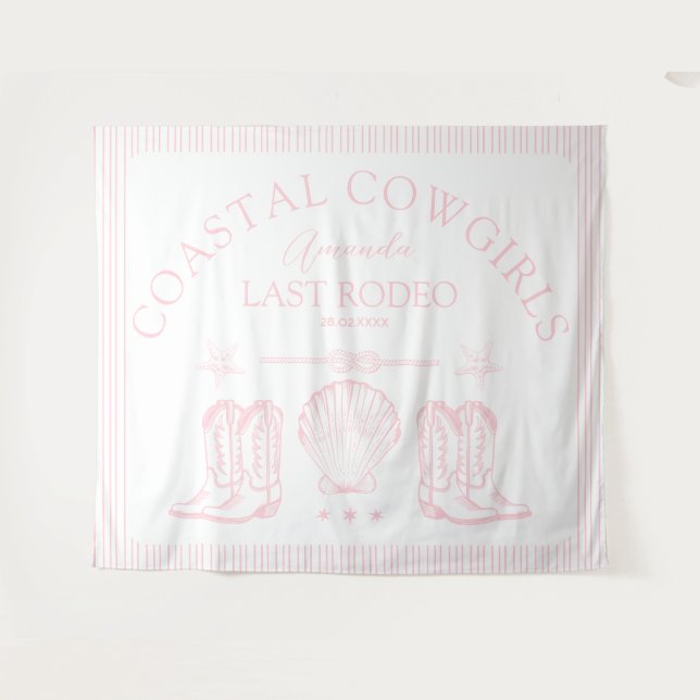 Coastal Cowgirl Boots Western Bachelorette Party Tapestry (Front (Horizontal))