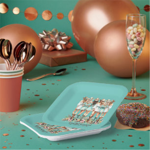 Coastal Cowgirl Bridesmaids 7 Inch Square Paper Plate