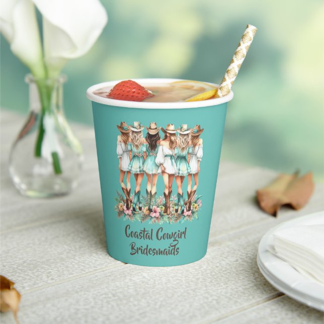 Coastal Cowgirl Bridesmaids  Paper Cups (Insitu)
