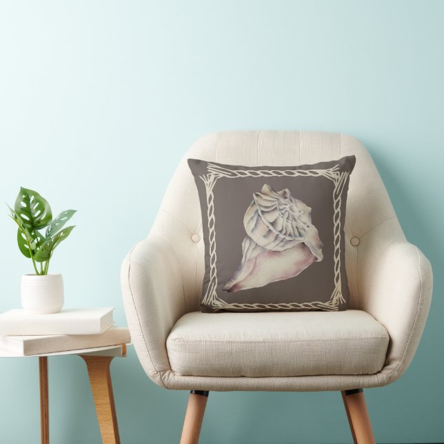 Coastal Cowgirl Brown Seashell Cushion (Chair)