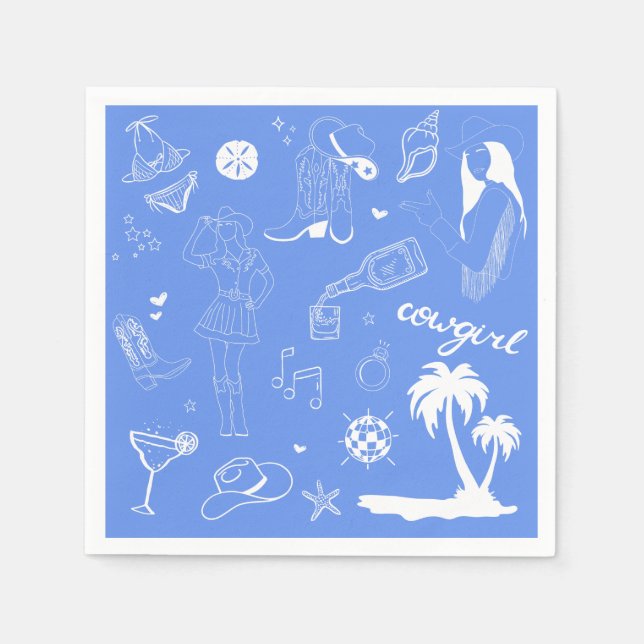 Coastal Cowgirl Cocktail Napkins (Front)