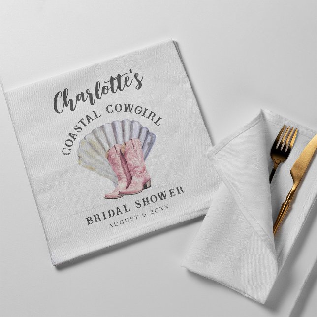 Coastal Cowgirl Elegant Bridal Shower Napkin (Creator Uploaded)