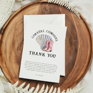 Coastal Cowgirl Elegant Bridal Shower Thank You Card