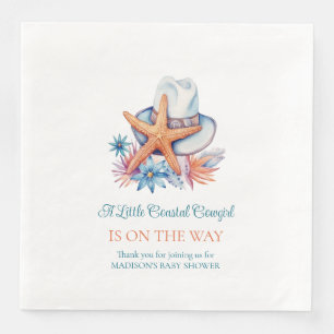 Coastal Cowgirl Hat and Seashells Paper Dinner N Napkin