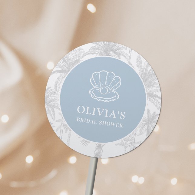 Coastal Cowgirl Modern Nautical Bridal Shower Classic Round Sticker (Creator Uploaded)