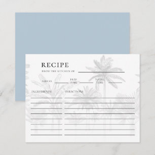 Coastal Cowgirl Nautical Bridal Shower Recipe Card