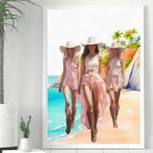 Coastal Cowgirl Pastal Pink Trio Tropical Island
