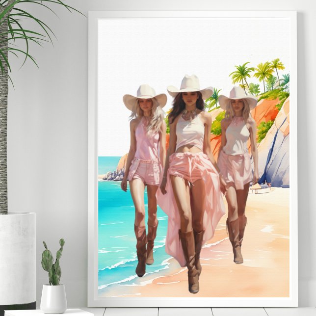 Coastal Cowgirl Pastal Pink Trio Tropical Island Poster (Creator Uploaded)