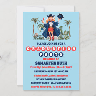 Coastal Cowgirl Photo Graduation Party Invitation