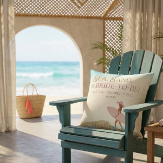 Coastal Cowgirl Pink Hat Cowgirl Boots Bachelorett Cushion