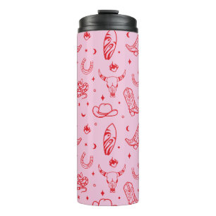 Coastal Cowgirl Pink Red Hot Drinks Thermal Tumbler