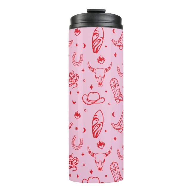 Coastal Cowgirl Pink Red Hot Drinks Thermal Tumbler (Front)