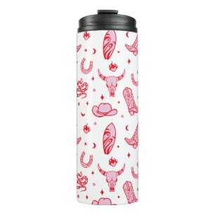 Coastal Cowgirl Pink White Thermal Tumbler
