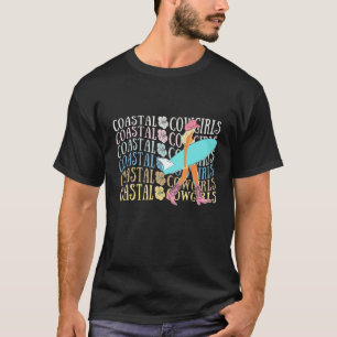 Coastal Cowgirl Summer Vacation Beach Groovy Girl T-Shirt