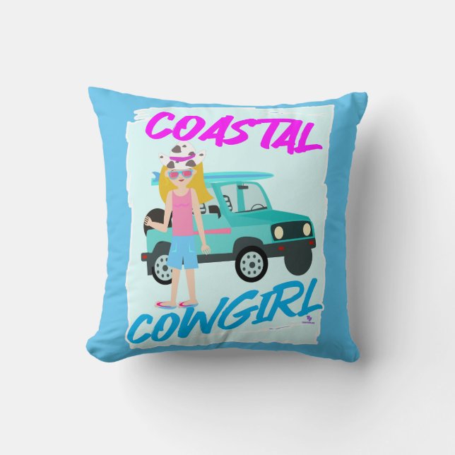 Coastal Cowgirl Trend Funny Design Art  Cushion (Front)