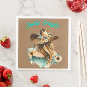 Coastal Cowgirl Western Party Napkin