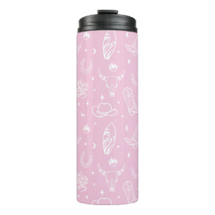 Coastal Cowgirl White Pink Thermal Tumbler