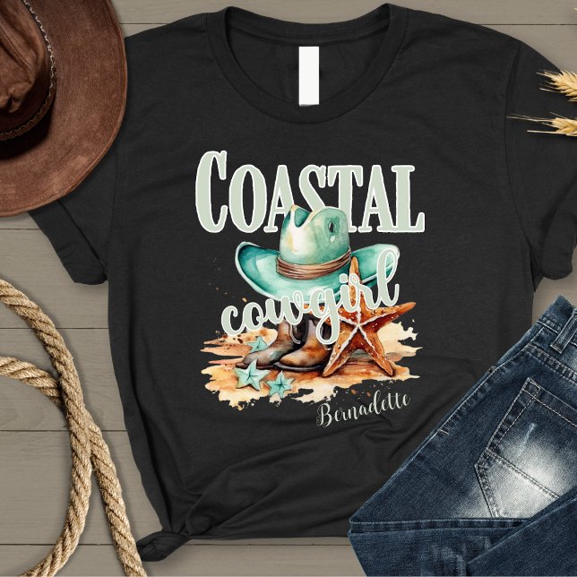 Coastal Cowgirl with Personalise Name T-Shirt (Creator Uploaded)