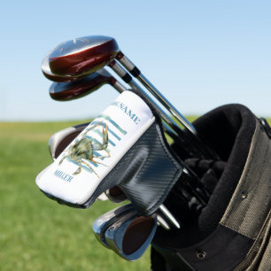Coastal Crab Art with Course Name, Personalised Golf Head Cover
