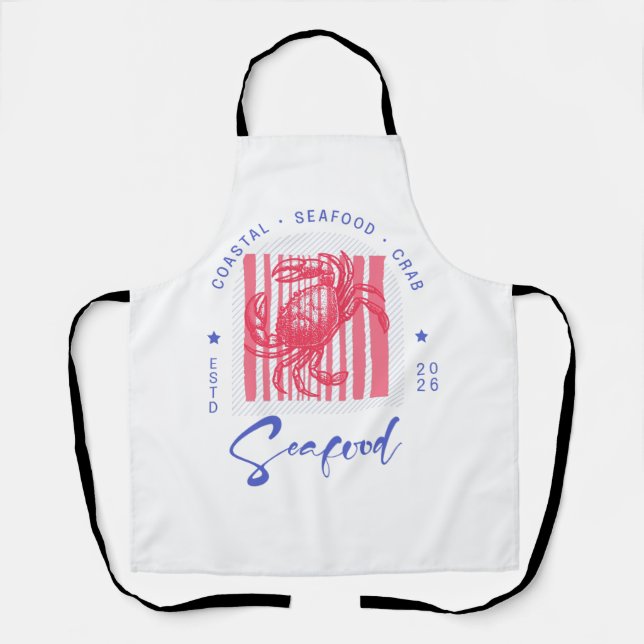 Coastal Crab Cloth Placemat Apron (Front)