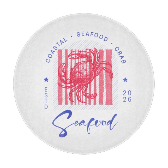 Coastal Crab Cloth Placemat Cutting Board (Front)