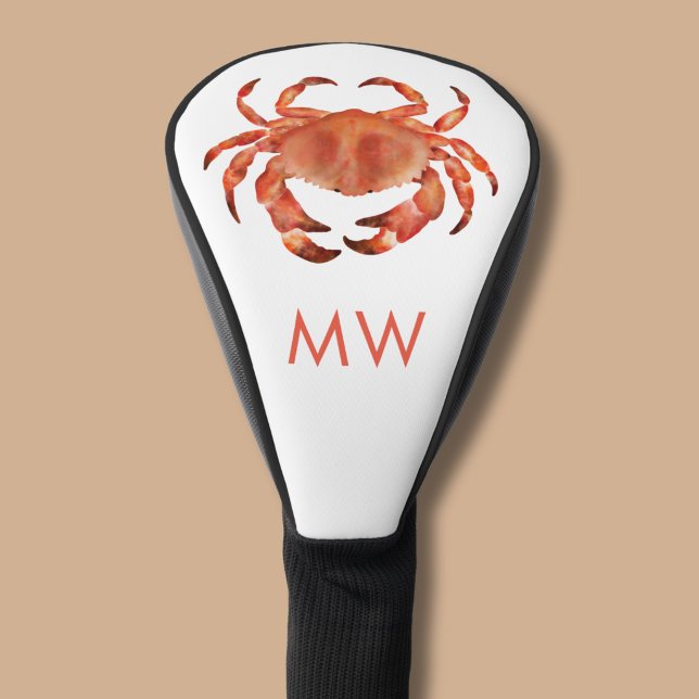 Coastal Crab Crustacean Golf Head Cover (Brown coastal crab personalised golf head cover)