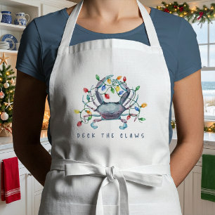 Coastal Crab “Deck the Claws” Holiday Standard Apron